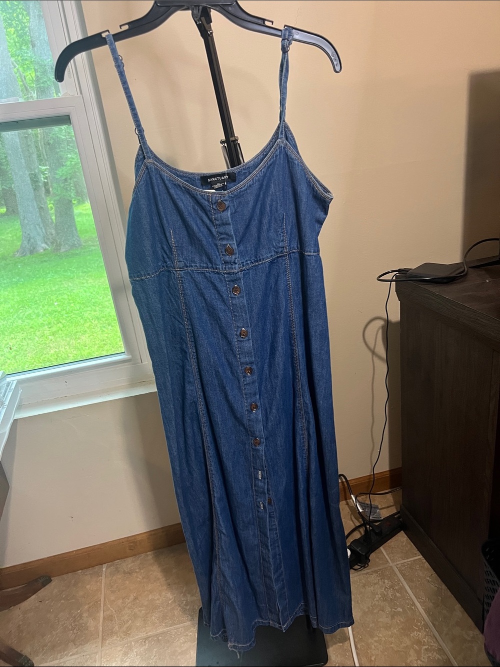 Sanctuary Chambray Button-Front Maxi Dress - True Blue 2289